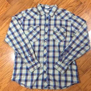 Fossil 54 Vintage Fit Snap Button Western Shirt L